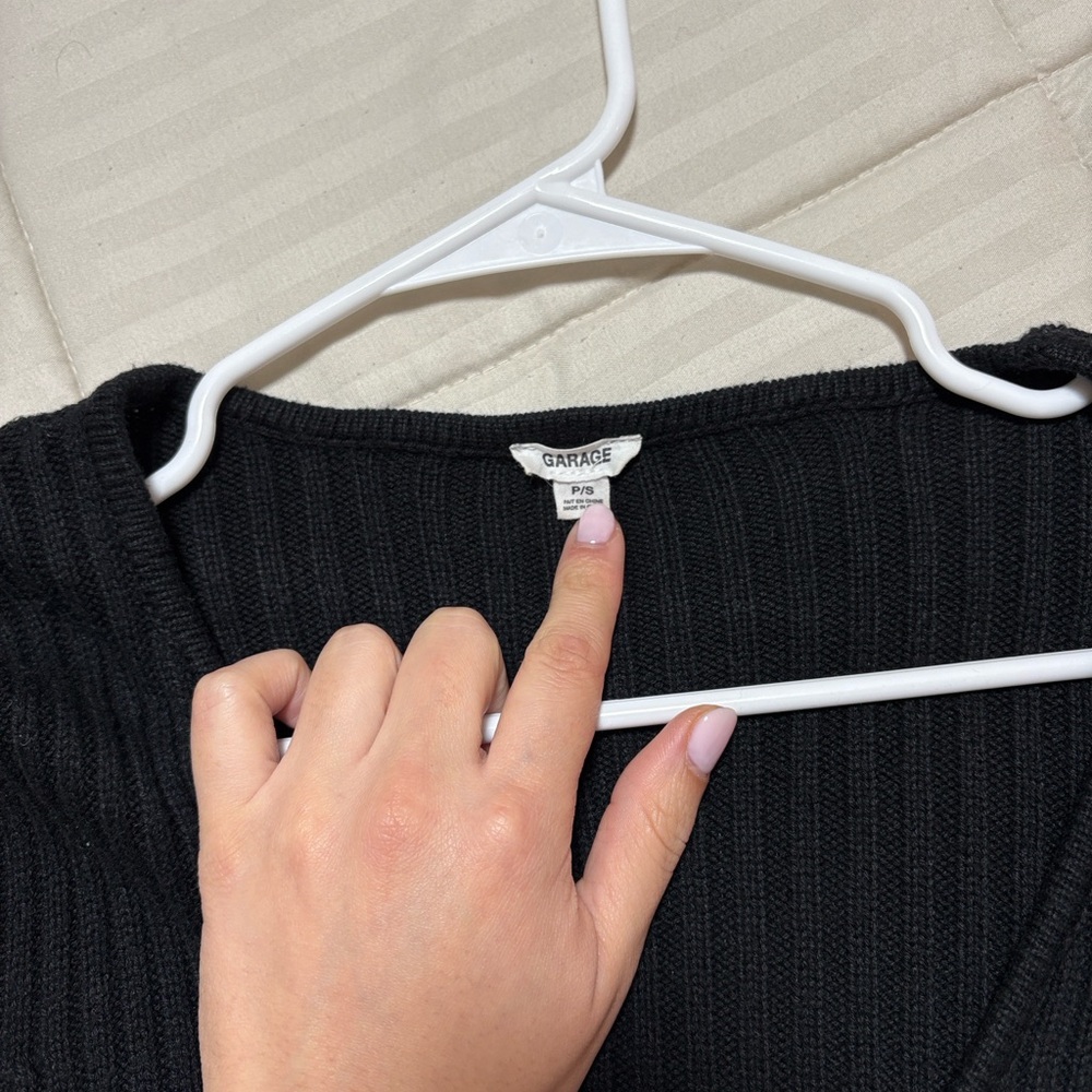 Garage Black Ribbed Knit Sweater - Picture 2 of 5